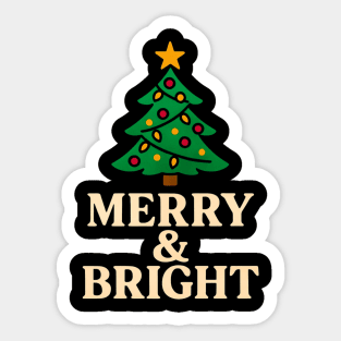 Decorated Christmas Tree with Star Topper Sticker